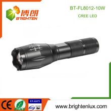 Alimentación de fábrica 1 * 18650 batería de litio Alimentado de aluminio de emergencia Zooming 10watt Cree más potente llevó la luz de la antorcha recargable